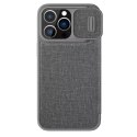 Nillkin Qin Cloth Pro Case pour iPhone 13 Pro Camera Protector Holster Cover Flip Cover Gris