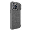 Nillkin Qin Cloth Pro Case pour iPhone 13 Pro Camera Protector Holster Cover Flip Cover Gris