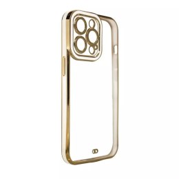 Coque Fashion pour iPhone 12 Pro Gold Frame Gel Cover Blanc