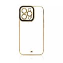 Coque Fashion pour iPhone 12 Pro Gold Frame Gel Cover Noir