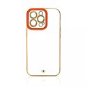 Coque Fashion pour iPhone 12 Pro Gold Frame Gel Cover Rouge