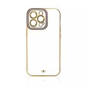 Coque Fashion pour iPhone 12 Pro Gold Frame Gel Cover Violet