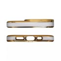 Coque Fashion pour iPhone 12 Pro Max Gold Frame Gel Cover Blanc