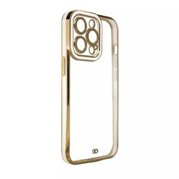 Coque Fashion pour iPhone 13 Gold Frame Gel Cover Blanc