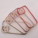 Coque Fashion pour iPhone 13 Gold Frame Gel Cover Blanc