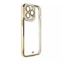 Coque Fashion pour iPhone 13 Pro Max Gold Frame Gel Cover Blanc