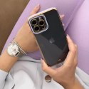 Coque Fashion pour iPhone 13 Pro Max Gold Frame Gel Cover Blanc