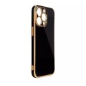Coque Lighting Color pour iPhone 12 Pro coque en gel noir avec cadre doré