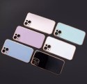 Coque Lighting Color pour iPhone 12 Pro coque en gel rose avec cadre doré