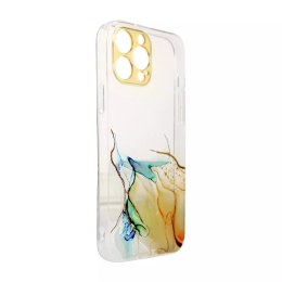 Coque en marbre pour iPhone 12 Pro Gel Cover Orange Marble