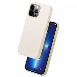 Etui en cuir Dux Ducis Roma pour iPhone 13 Pro Max élégant étui en cuir véritable blanc