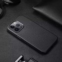 Étui en cuir Dux Ducis Roma pour iPhone 13 Pro Max élégant étui noir en cuir véritable