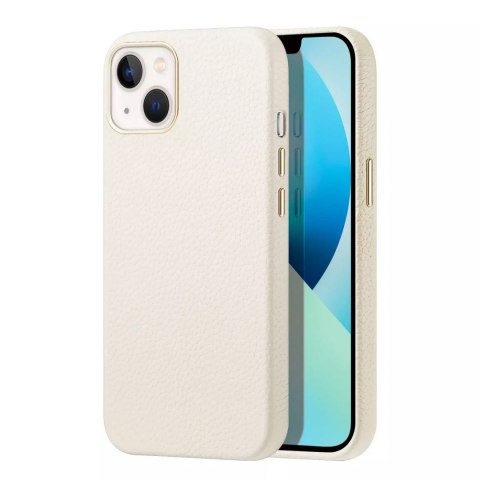 Étui en cuir Dux Ducis Roma pour iPhone 13 étui élégant en cuir véritable blanc