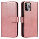 Magnet Case Housse élégante avec rabat et fonction de support pour iPhone 14 Max rose