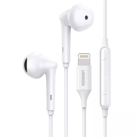 Ugreen écouteurs intra-auriculaires Lightning avec télécommande et microphone MFI blanc (EP101 80649)