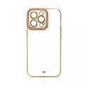 Coque Fashion pour iPhone 12 Gold Frame Gel Cover Gold