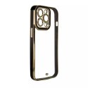 Coque Fashion pour iPhone 12 Gold Frame Gel Cover Noir
