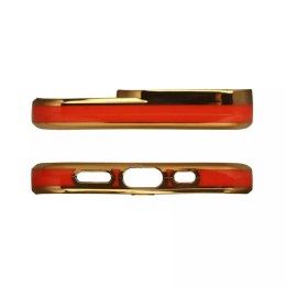 Coque Fashion pour iPhone 12 Gold Frame Gel Cover Rouge