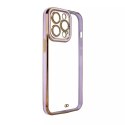 Coque Fashion pour iPhone 12 Pro Max Gold Frame Gel Cover Violet