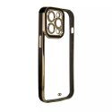 Coque Fashion pour iPhone 13 Gold Frame Gel Cover Noir