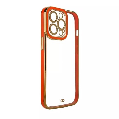 Coque Fashion pour iPhone 13 Gold Frame Gel Cover Rouge