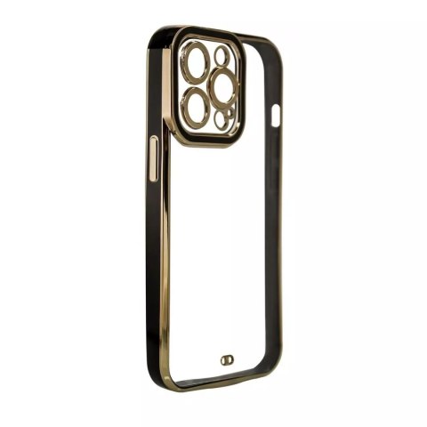 Coque Fashion pour iPhone 13 Pro Gold Frame Gel Cover Noir