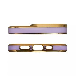 Coque Fashion pour iPhone 13 Pro Max Gold Frame Gel Cover Violet