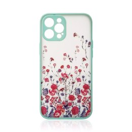 Coque design pour iPhone 13 Pro Max fleur bleue