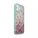 Coque design pour iPhone 13 Pro Max fleur bleue