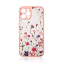 Coque design pour iPhone 13 Pro rose fleuri