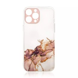 Coque en marbre pour iPhone 12 Gel Cover Marble Brown
