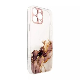 Coque en marbre pour iPhone 12 Gel Cover Marble Brown
