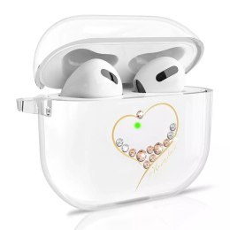 Kingxbar Wish Pods Case AirPods 3 Case avec Swarovski Crystals Cover Headphone Cover Gold