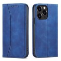 Magnet Fancy Case pour iPhone 13 Pro Max Pouch Card Wallet Card Holder Bleu