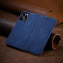 Magnet Fancy Case pour iPhone 13 Pro Max Pouch Card Wallet Card Holder Bleu