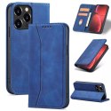 Magnet Fancy Case pour iPhone 13 Pro Max Pouch Card Wallet Card Holder Bleu