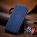 Magnet Fancy Case pour iPhone 13 Pro Max Pouch Card Wallet Card Holder Bleu