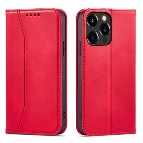 Magnet Fancy Case pour iPhone 13 Pro Max Pouch Card Wallet Card Stand Rouge