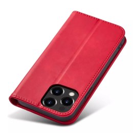 Magnet Fancy Case pour iPhone 13 Pro Max Pouch Card Wallet Card Stand Rouge