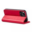 Magnet Fancy Case pour iPhone 13 Pro Max Pouch Card Wallet Card Stand Rouge