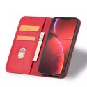 Magnet Fancy Case pour iPhone 13 Pro Max Pouch Card Wallet Card Stand Rouge