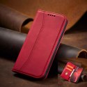 Magnet Fancy Case pour iPhone 13 Pro Max Pouch Card Wallet Card Stand Rouge