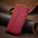 Magnet Fancy Case pour iPhone 13 Pro Max Pouch Card Wallet Card Stand Rouge