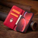 Magnet Fancy Case pour iPhone 13 Pro Max Pouch Card Wallet Card Stand Rouge