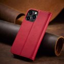 Magnet Fancy Case pour iPhone 13 Pro Max Pouch Card Wallet Card Stand Rouge