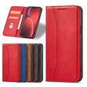 Magnet Fancy Case pour iPhone 13 Pro Max Pouch Card Wallet Card Stand Rouge