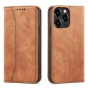 Magnet Fancy Case pour iPhone 13 Pro Max Pouch Wallet Card Holder Marron