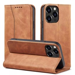 Magnet Fancy Case pour iPhone 13 Pro Max Pouch Wallet Card Holder Marron