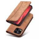 Magnet Fancy Case pour iPhone 13 Pro Max Pouch Wallet Card Holder Marron