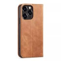 Magnet Fancy Case pour iPhone 13 Pro Max Pouch Wallet Card Holder Marron